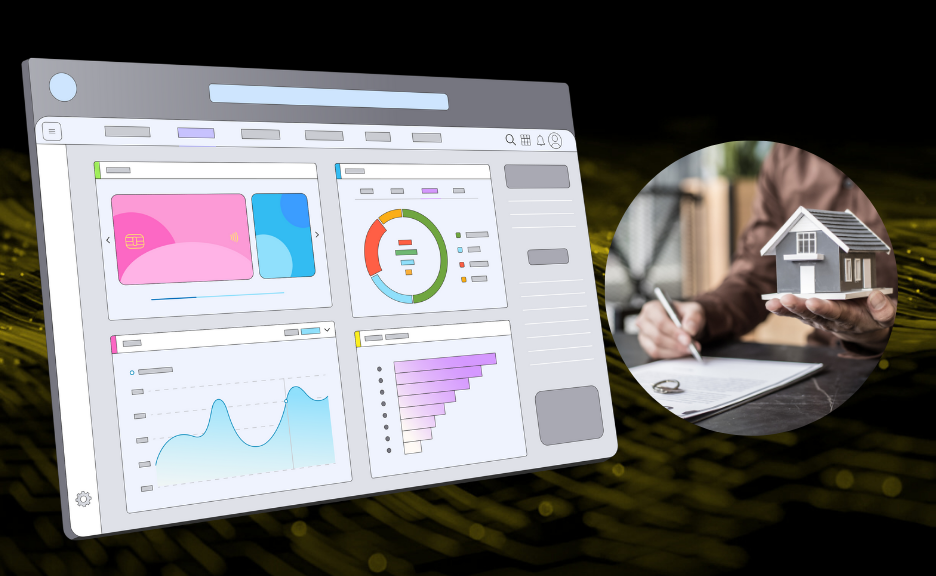 Visualization of real estate property comparison, location-based data,
															customer-property matching, and lease management.