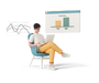 Icon representing remote servicing for monitoring and assisting with complex machines or devices after sale.